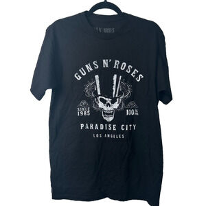 GUNS N ROSES MENS Size M PARADISE CITY LOS ANGELES T SHIRT Black SS Band B17